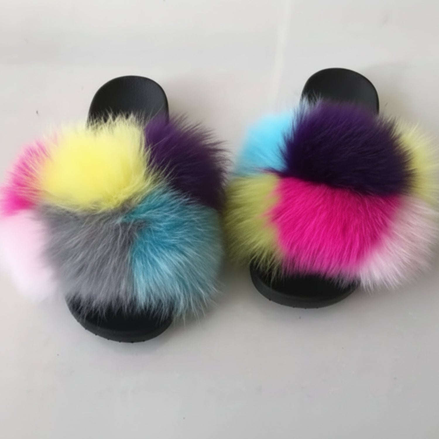 Women's Fur Beach Slides - Luxury Women's Slippers - Easy Pickins Store