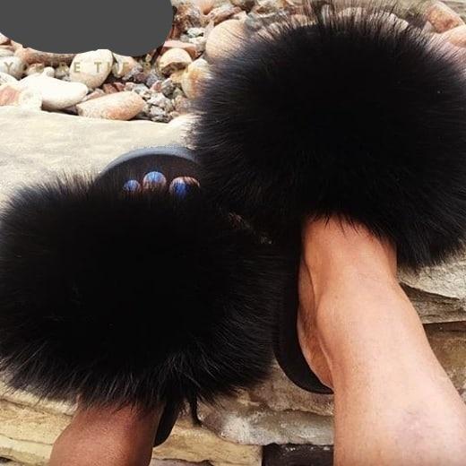 Faux Fur Slippers - Easy Pickins Store