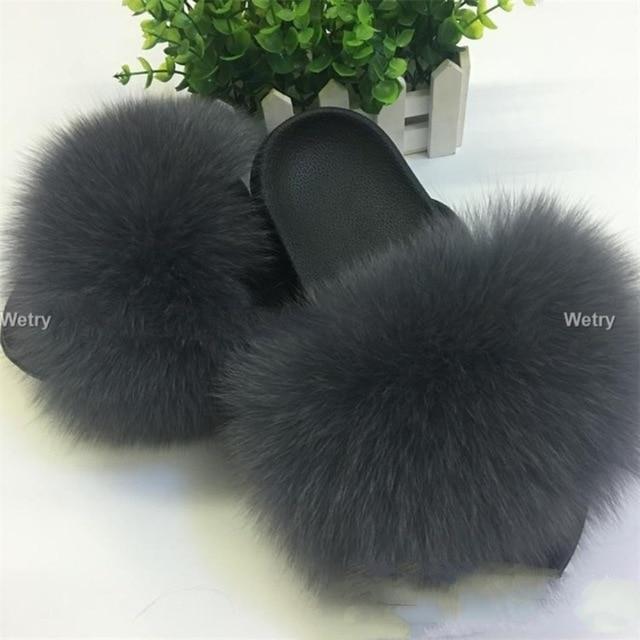 Faux Fur Slippers - Easy Pickins Store
