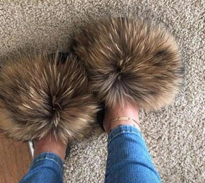 Faux Fur Slippers - Easy Pickins Store