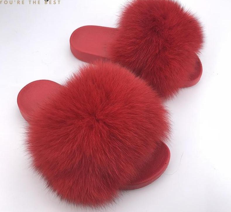Faux Fur Slippers - Easy Pickins Store