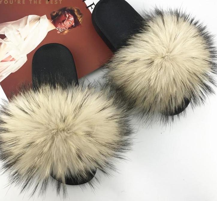Faux Fur Slippers - Easy Pickins Store