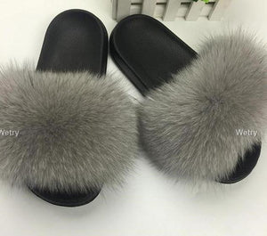 Faux Fur Slippers - Easy Pickins Store
