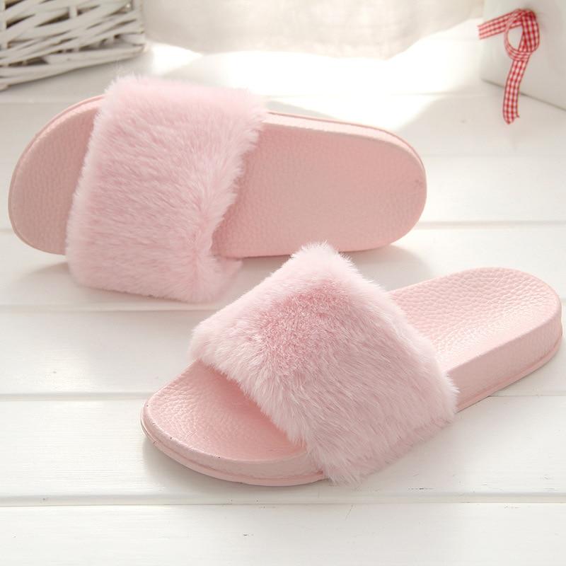 Faux Fur Slippers Slip On - Easy Pickins Store