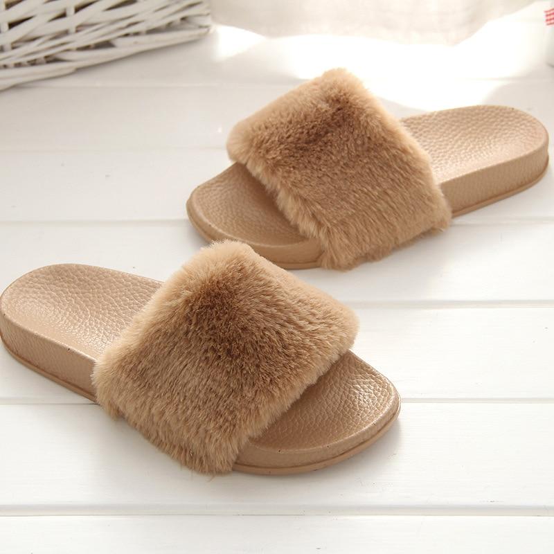 Faux Fur Slippers Slip On - Easy Pickins Store