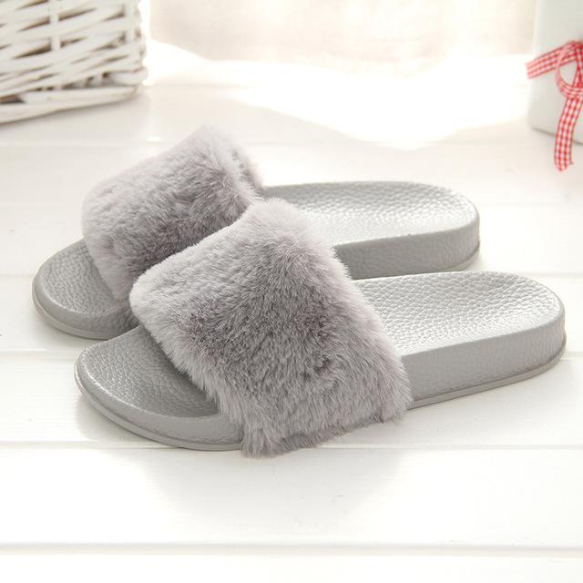 Faux Fur Slippers Slip On - Easy Pickins Store