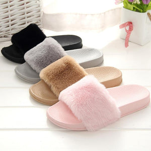 Faux Fur Slippers Slip On - Easy Pickins Store