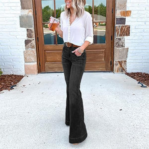 Flare Jeans Bell Bottoms Stretching Wide Leg Denim - Easy Pickins Store