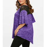 Flare Sleeve Top Asymmetrical Tunic Lace - Easy Pickins Store