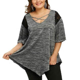 Flare Sleeve Top Asymmetrical Tunic Lace - Easy Pickins Store