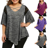 Flare Sleeve Top Asymmetrical Tunic Lace - Easy Pickins Store