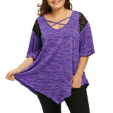 Flare Sleeve Top Asymmetrical Tunic Lace - Easy Pickins Store