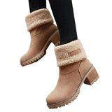 Flat Lace Up Platform Flock Fur Suede Ankle Boots - Easy Pickins Store