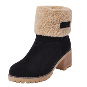 Flat Lace Up Platform Flock Fur Suede Ankle Boots - Easy Pickins Store