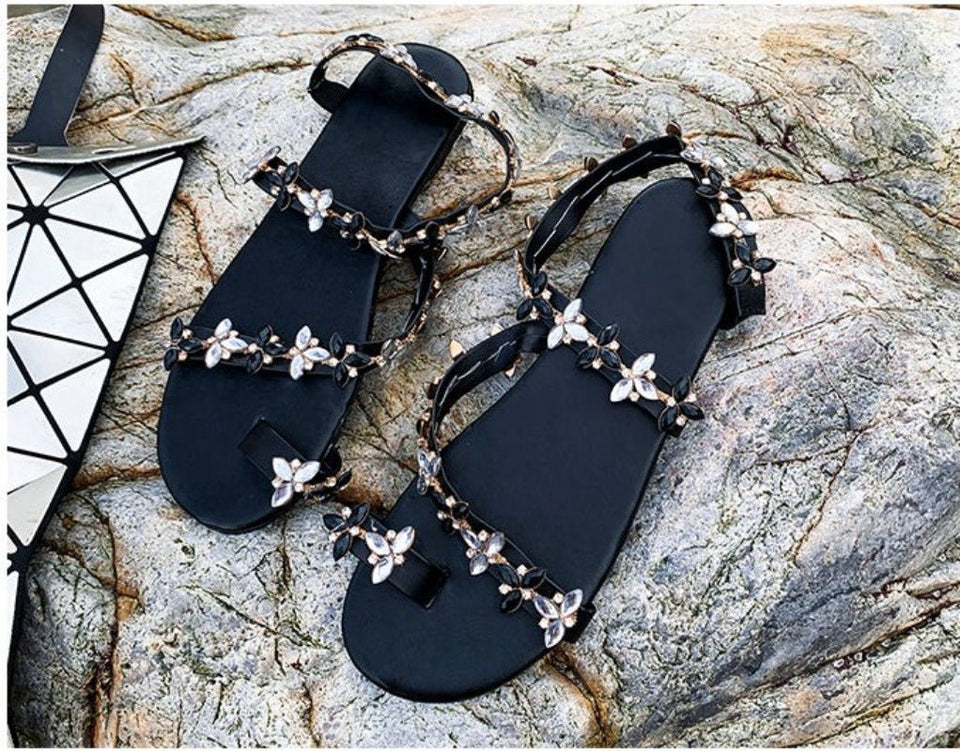 Flat Pearl String Bead Sandals - Easy Pickins Store