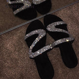 Flat Sandals Bling Slippers Gladiator Low Heels - Easy Pickins Store