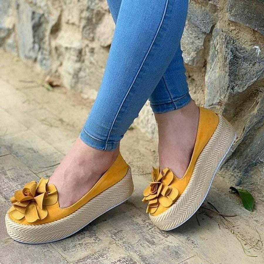 Flats Platform Sneakers Slip On Leather Loafers Floral - Easy Pickins Store