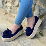 Flats Platform Sneakers Slip On Leather Loafers Floral - Easy Pickins Store