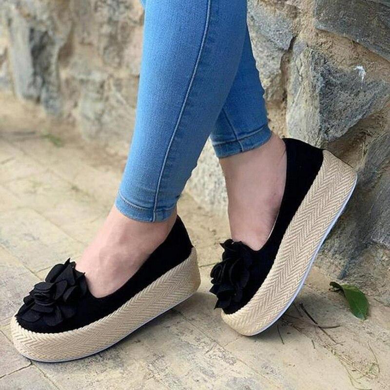 Flats Platform Sneakers Slip On Leather Loafers Floral - Easy Pickins Store