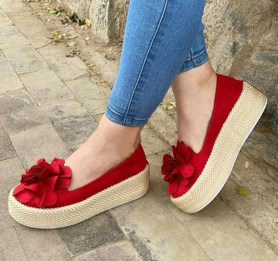 Flats Platform Sneakers Slip On Leather Loafers Floral - Easy Pickins Store