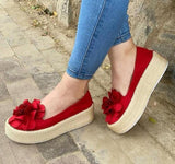 Flats Platform Sneakers Slip On Leather Loafers Floral - Easy Pickins Store