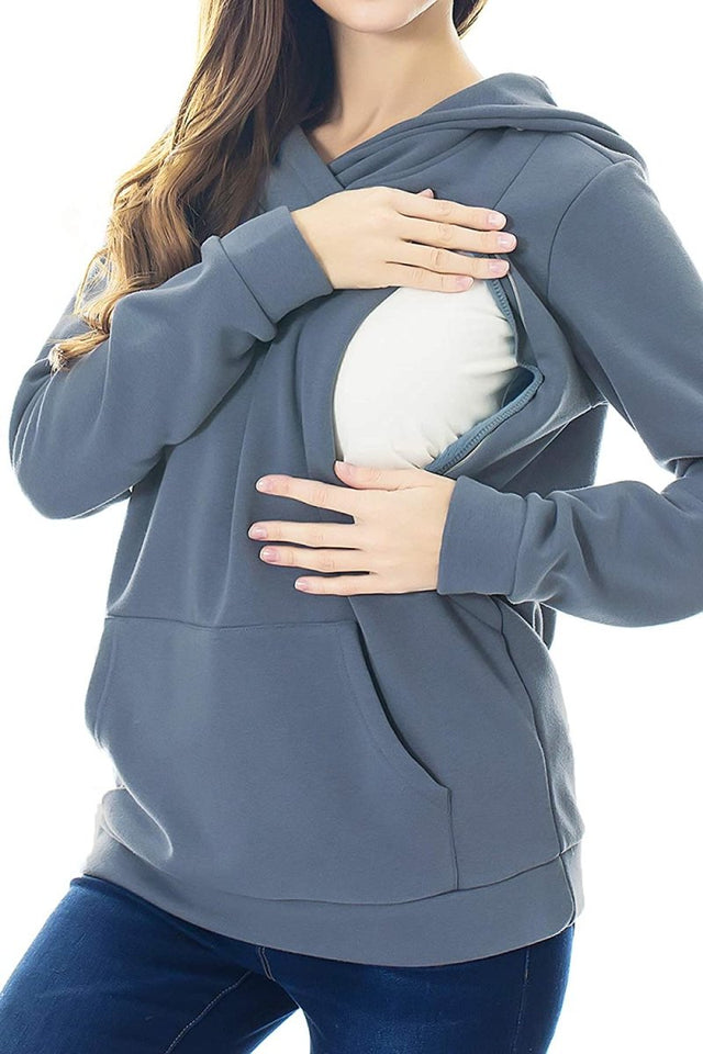 Fleece Sweatshirt Hoodie Kangaroo Pocket - Easy Pickins Store