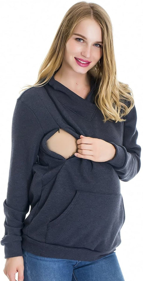 Fleece Sweatshirt Hoodie Kangaroo Pocket - Easy Pickins Store
