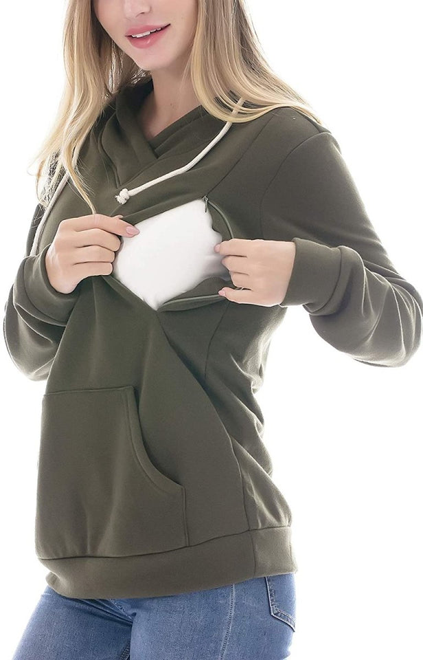 Fleece Sweatshirt Hoodie Kangaroo Pocket - Easy Pickins Store