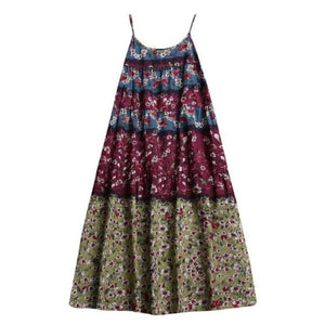 Floral Loose Bohemian Dress Sleeveless - Easy Pickins Store