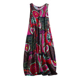 Floral Loose Bohemian Dress Sleeveless - Easy Pickins Store