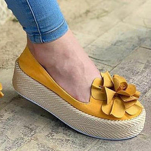 Floral Platform Sneakers Slip On Leather Suede Loafers Plus Sizes - Easy Pickins Store