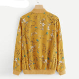 Floral Print Baseball Jacket Bomber Long Sleeve Zipper Outwear - Easy Pickins Store
