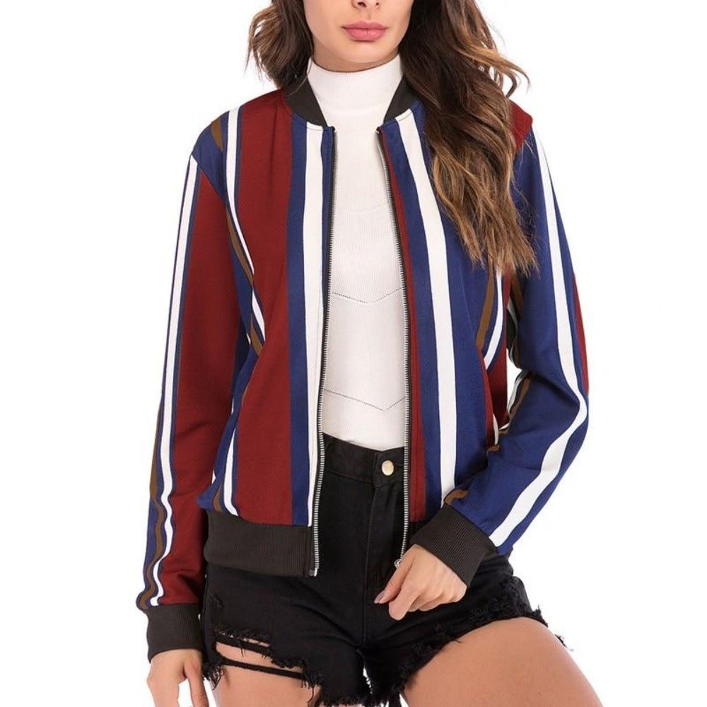 Floral Print Zipper Up Bomber Jacket - Easy Pickins Store