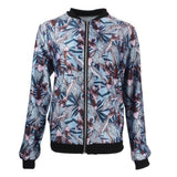 Floral Printed Jacket Zipper Bomber Outwear Long Sleeve Plus Sizes - Easy Pickins Store