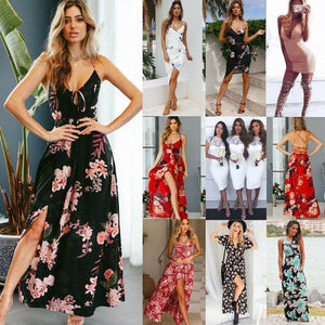 Floral Split Long Maxi Dress - Easy Pickins Store