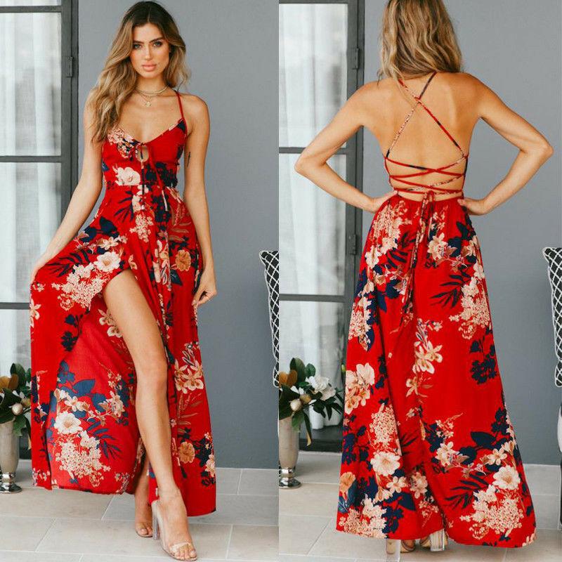 Floral Split Long Maxi Dress - Easy Pickins Store