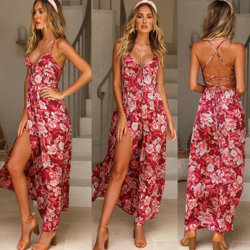 Floral Split Long Maxi Dress - Easy Pickins Store
