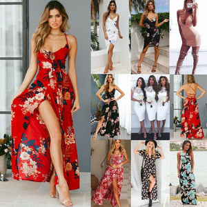 Floral Split Long Maxi Dress - Easy Pickins Store