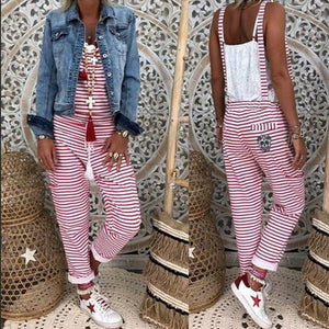 Flower Print Loose Jumpsuit V neck Herem Pants - Easy Pickins Store