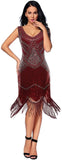 Fringed Gatsby Sequin Beaded Tassels Hem Flapper Dress - Easy Pickins Store