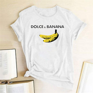 Funny Printed Short Sleeve T-shirt Dolce & Banana - Easy Pickins Store