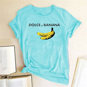 Funny Printed Short Sleeve T-shirt Dolce & Banana - Easy Pickins Store