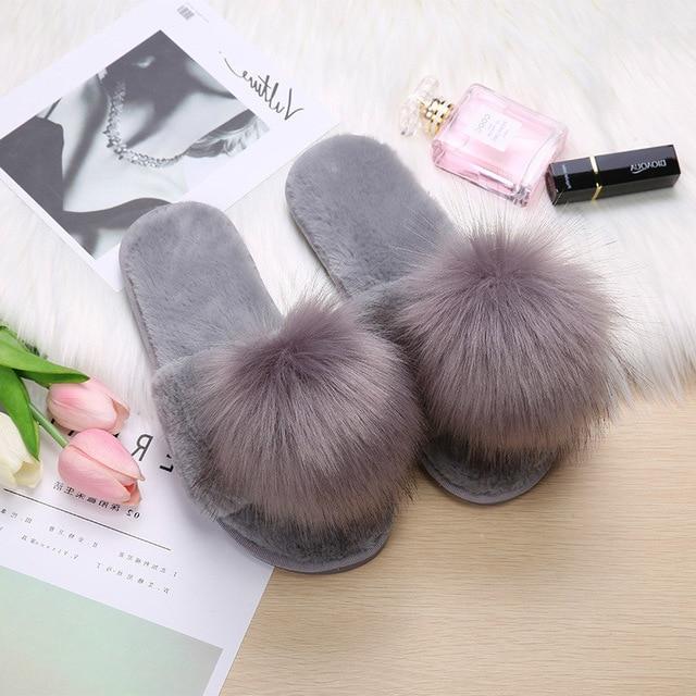 Fur Slides Flip Flops Slippers - Easy Pickins Store