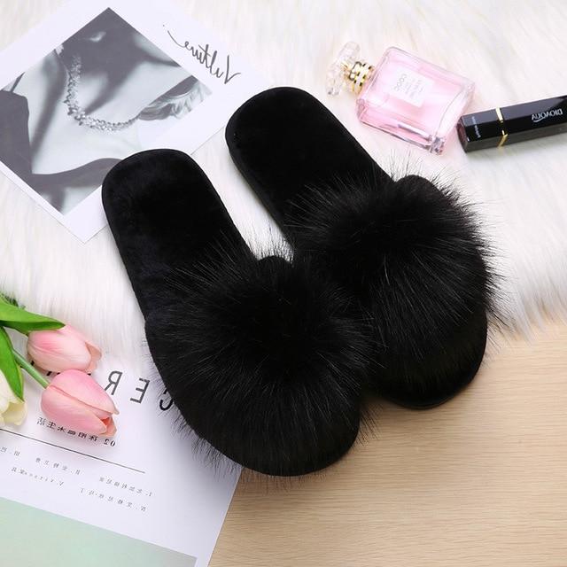 Fur Slides Flip Flops Slippers - Easy Pickins Store
