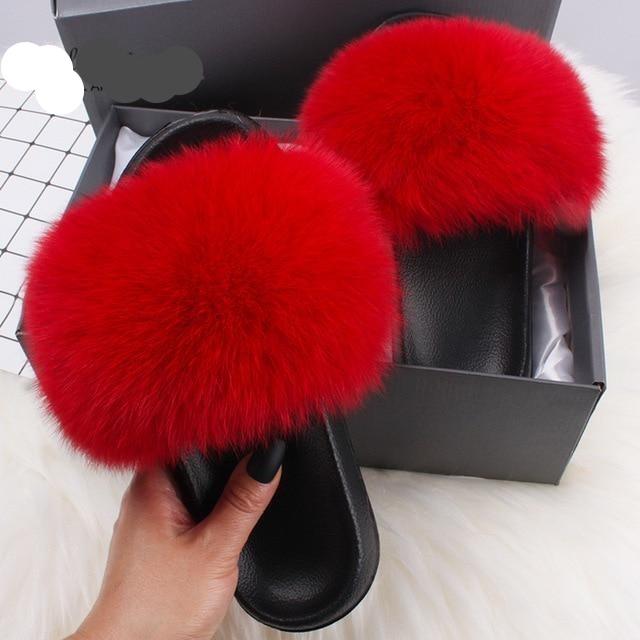 Fur Slides Slippers Flip Flops - Easy Pickins Store