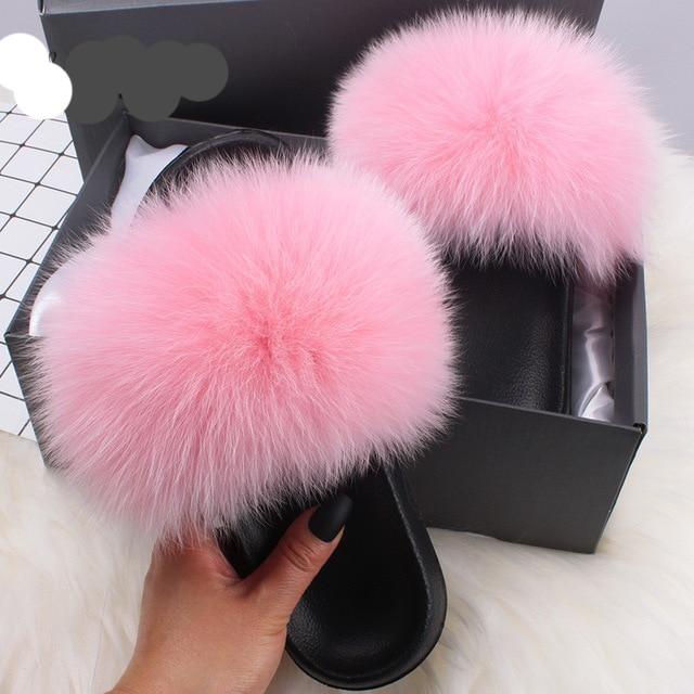 Fur Slides Slippers Flip Flops - Easy Pickins Store