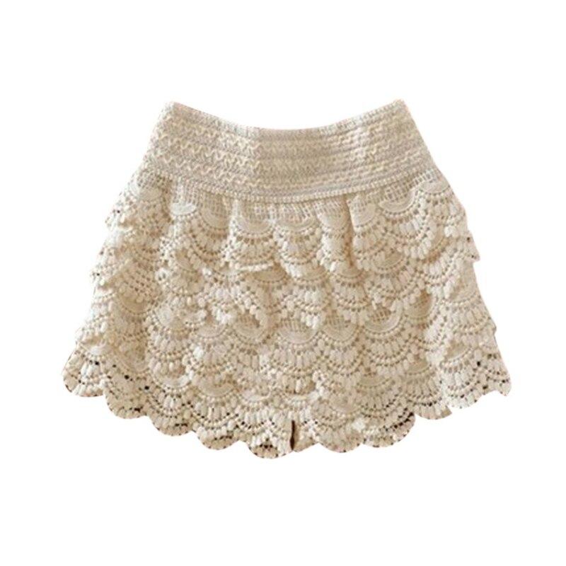 Girls Shorts Summer Lace Crochet Elastic Waist Slim Women Short Pants Tops Sexy Skinny Ladies Shorts - Easy Pickins Store