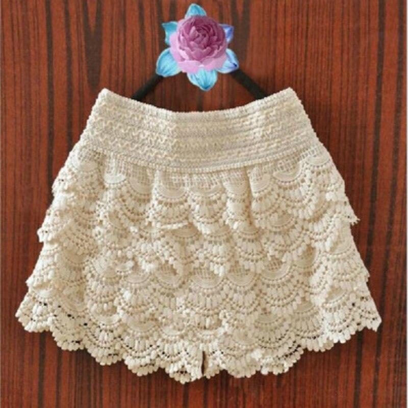 Girls Shorts Summer Lace Crochet Elastic Waist Slim Women Short Pants Tops Sexy Skinny Ladies Shorts - Easy Pickins Store