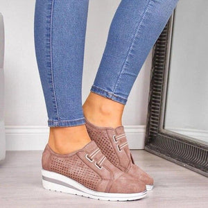 Gold Zipper Platform Trainers Casual Lace Up Sneakers - Easy Pickins Store