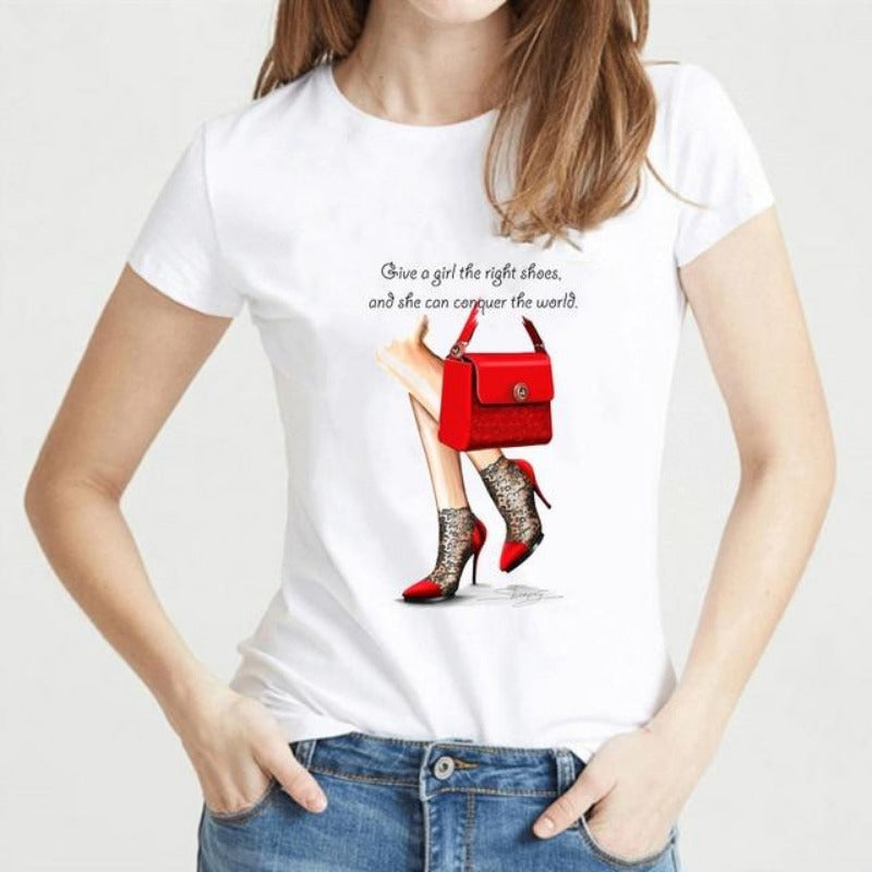 Graphic Print T Shirts Vogue Short Sleeves - Easy Pickins Store